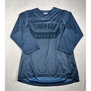 Troy Lee Designs TLD Men L Ruckus 3/4 Cycling Jersey Teal Breathable Zip Pocket